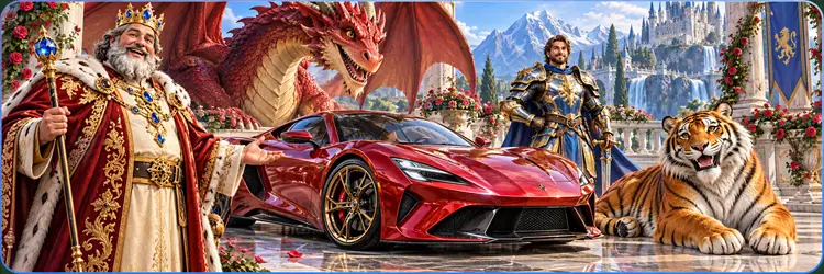 Raja, kesatria dan mobil merah di kerajaan fantasi